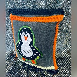 Children Hand Crafted Glow In The Dark Penguin Pillow